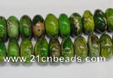 CDE135 15.5 inches 6*12mm rondelle dyed sea sediment jasper beads