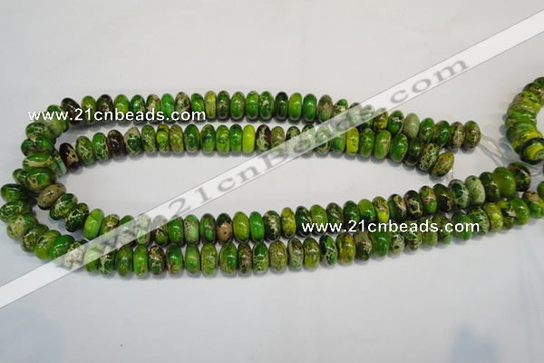 CDE135 15.5 inches 6*12mm rondelle dyed sea sediment jasper beads