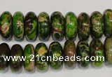 CDE136 15.5 inches 6*14mm rondelle dyed sea sediment jasper beads