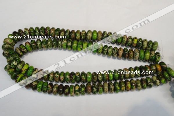 CDE136 15.5 inches 6*14mm rondelle dyed sea sediment jasper beads