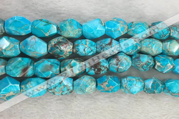 CDE1361 15.5 inches 15*20mm faceted nuggets sediment jasper beads