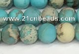 CDE1377 15.5 inches 6mm round matte sea sediment jasper beads