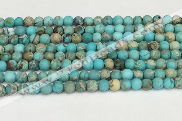 CDE1377 15.5 inches 6mm round matte sea sediment jasper beads