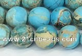 CDE1378 15.5 inches 8mm round matte sea sediment jasper beads