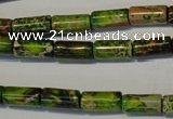 CDE140 15.5 inches 6*12mm tube dyed sea sediment jasper beads