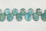 CDE1410 Top drilled 20*30mm oval sea sediment jasper beads