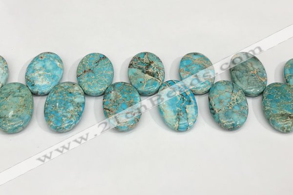 CDE1410 Top drilled 20*30mm oval sea sediment jasper beads