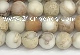 CDE1413 15.5 inches 4mm round matte natural sea sediment jasper beads