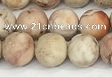 CDE1415 15.5 inches 8mm round matte natural sea sediment jasper beads