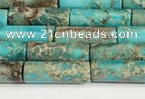 CDE1424 15.5 inches 4*13mm tube sea sediment jasper beads wholesale