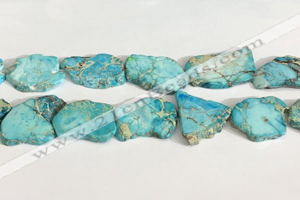 CDE1434 25*35mm - 35*45mm freefrom sea sediment jasper slab beads