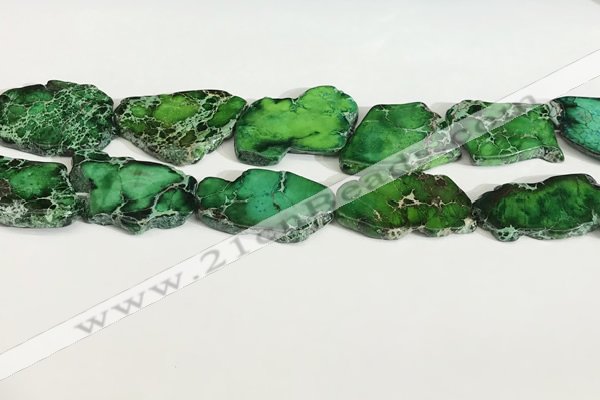 CDE1436 25*35mm - 35*45mm freefrom sea sediment jasper slab beads