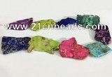 CDE1438 25*35mm - 35*45mm freefrom sea sediment jasper slab beads