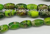 CDE145 15.5 inches 8*12mm rice dyed sea sediment jasper beads