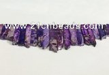 CDE1451 Top drilled 8*15mm - 10*60mm sticks sea sediment jasper beads