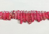 CDE1452 Top drilled 8*15mm - 10*60mm sticks sea sediment jasper beads