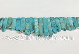 CDE1453 Top drilled 8*15mm - 10*60mm sticks sea sediment jasper beads