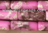 CDE1474 15.5 inches 4*13mm tube synthetic sea sediment jasper beads