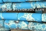 CDE1475 15.5 inches 4*13mm tube synthetic sea sediment jasper beads