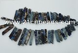 CDE1503 Top drilled 8*20mm - 10*55mm sticks sea sediment jasper beads