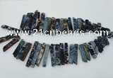 CDE1503 Top drilled 8*20mm - 10*55mm sticks sea sediment jasper beads