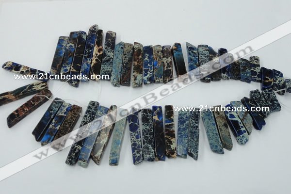 CDE1503 Top drilled 8*20mm - 10*55mm sticks sea sediment jasper beads