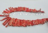 CDE1509 Top drilled 5*15mm - 6*55mm sticks sea sediment jasper beads