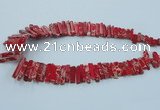 CDE1512 Top drilled 5*15mm - 6*55mm sticks sea sediment jasper beads