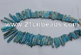 CDE1513 Top drilled 5*15mm - 6*55mm sticks sea sediment jasper beads