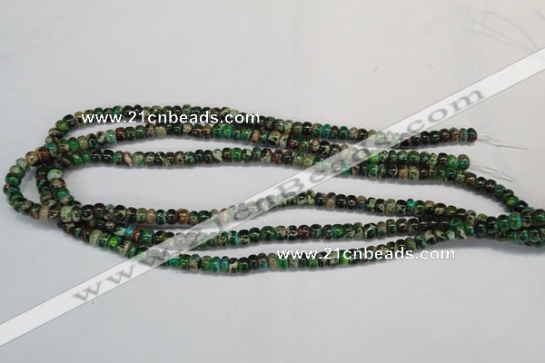 CDE159 15.5 inches 4*6mm rondelle dyed sea sediment jasper beads