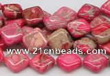 CDE16 15.5 inches 10*10mm diamond dyed sea sediment jasper beads