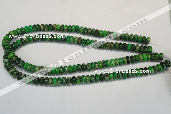 CDE161 15.5 inches 6*10mm rondelle dyed sea sediment jasper beads