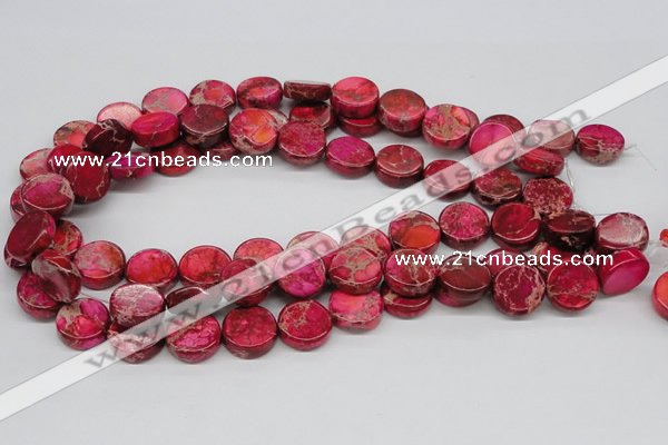 CDE17 15.5 inches 16mm coin dyed sea sediment jasper beads