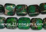 CDE193 15.5 inches 14*14mm square dyed sea sediment jasper beads