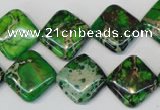 CDE201 15.5 inches 16*16mm diamond dyed sea sediment jasper beads