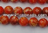 CDE2100 15.5 inches 6mm faceted round dyed sea sediment jasper beads