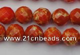 CDE2101 15.5 inches 8mm faceted round dyed sea sediment jasper beads