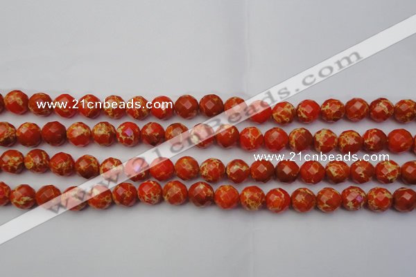 CDE2101 15.5 inches 8mm faceted round dyed sea sediment jasper beads