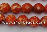 CDE2102 15.5 inches 10mm faceted round dyed sea sediment jasper beads