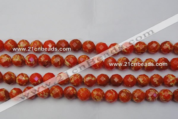 CDE2105 15.5 inches 16mm faceted round dyed sea sediment jasper beads