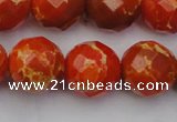 CDE2107 15.5 inches 20mm faceted round dyed sea sediment jasper beads