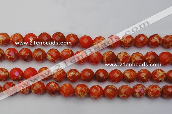 CDE2107 15.5 inches 20mm faceted round dyed sea sediment jasper beads