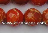 CDE2109 15.5 inches 24mm faceted round dyed sea sediment jasper beads