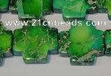 CDE211 15.5 inches 22*22mm cross dyed sea sediment jasper beads