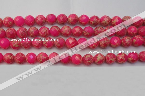 CDE2115 15.5 inches 16mm faceted round dyed sea sediment jasper beads