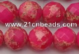 CDE2116 15.5 inches 18mm faceted round dyed sea sediment jasper beads