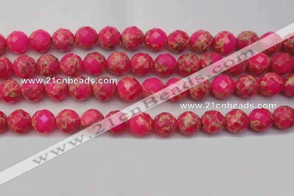 CDE2116 15.5 inches 18mm faceted round dyed sea sediment jasper beads