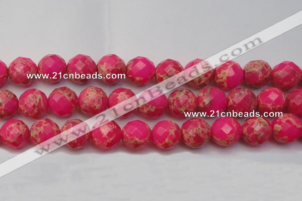 CDE2119 15.5 inches 24mm faceted round dyed sea sediment jasper beads