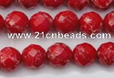 CDE2121 15.5 inches 8mm faceted round dyed sea sediment jasper beads