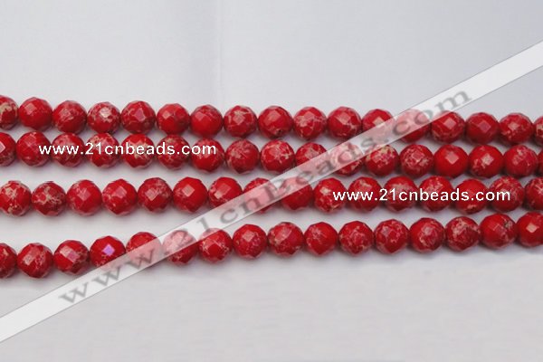 CDE2123 15.5 inches 12mm faceted round dyed sea sediment jasper beads